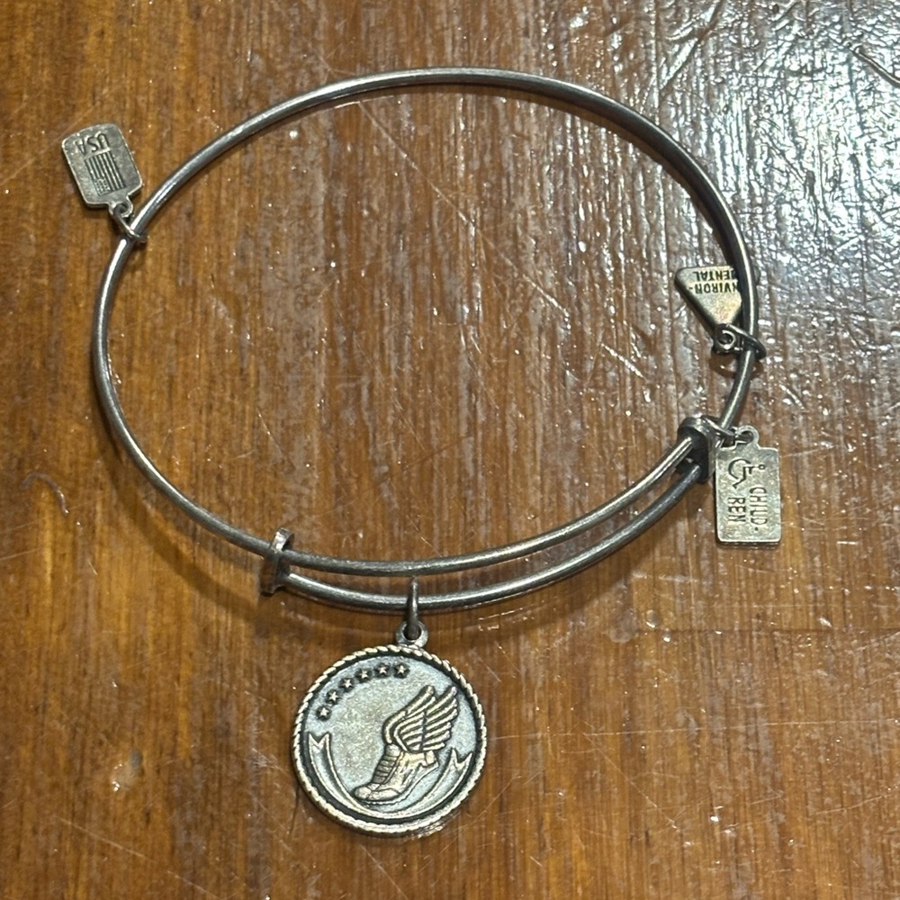 Silver Track Shoe Charm Bracelet